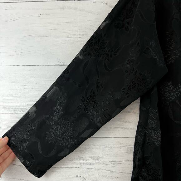 Victoria’s Secret Vintage Black Lace Mesh Topper Blouse Size S - Picture 3 of 8